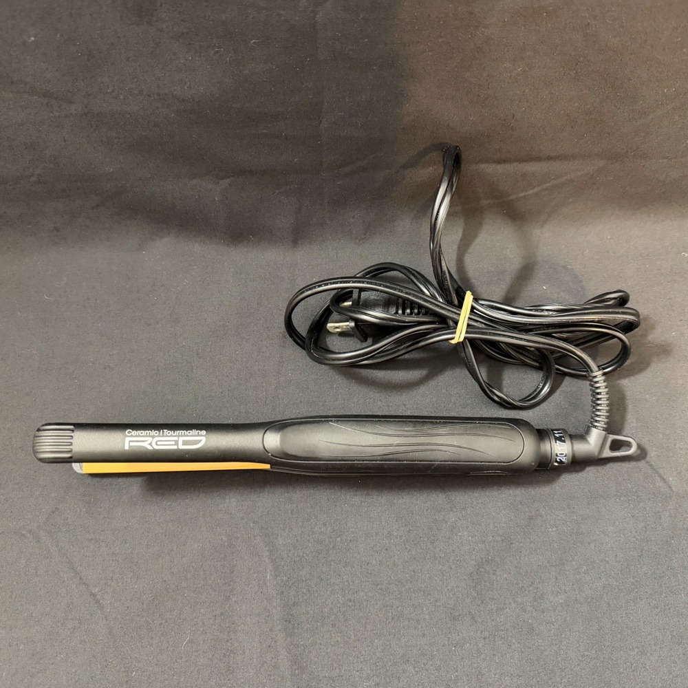 RED Kiss Ceramic Tourmaline Pencil Flat Iron 3/10 Hair Straightener - WORKS